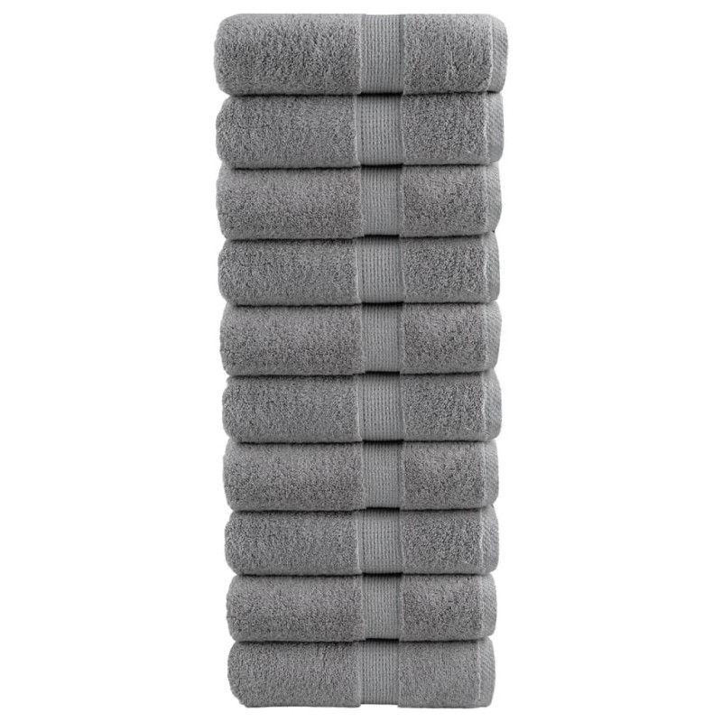 Serviettes de toilette premium SOLUND 10 pièces Gris 30 x 30 cm 600 g/m² 554462554462