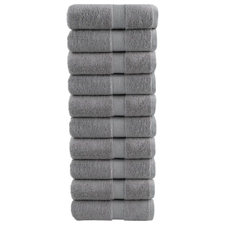 Serviettes de toilette premium SOLUND 10 pièces Gris 30 x 30 cm 600 g/m² 554462554462