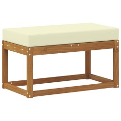 Banc de jardin avec coussin Naturel et Crème 79 x 43 x 37 cm 554486554486