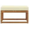 Banc de jardin avec coussin Naturel et Crème 79 x 43 x 37 cm 554486554486