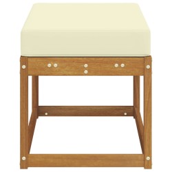 Banc de jardin avec coussin Naturel et Crème 79 x 43 x 37 cm 554486554486