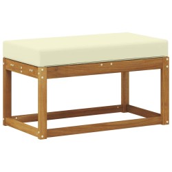 Banc de jardin avec coussin Naturel et Crème 79 x 43 x 37 cm 554486554486