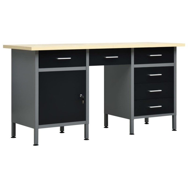 Établi Noir 160x60x85 cm Acier 554495554495