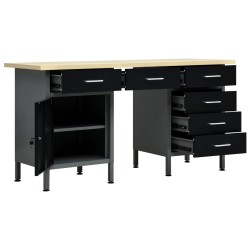 Établi Noir 160x60x85 cm Acier 554495554495