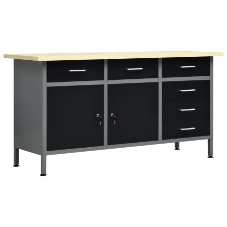Établi Noir 160x60x85 cm Acier 554506554506