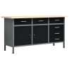 Établi Noir 160x60x85 cm Acier 554506554506