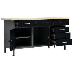 Établi Noir 160x60x85 cm Acier 554506554506
