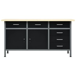 Établi Noir 160x60x85 cm Acier 554506554506