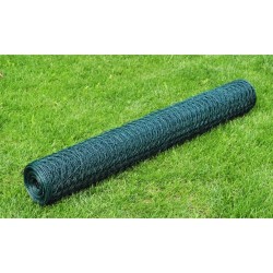 Grillage à poule avec revêtement en PVC 25x0,5 m vert 554507554507