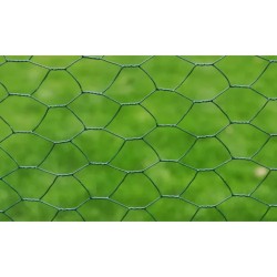 Grillage à poule avec revêtement en PVC 25x0,5 m vert 554507554507