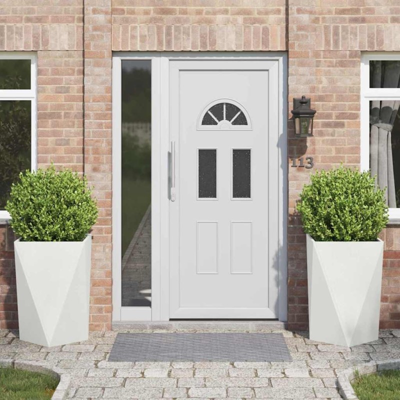 Jardinière 2 pcs Blanc 50 x 50 x 75 cm Acier 554508554508