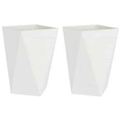 Jardinière 2 pcs Blanc 50 x 50 x 75 cm Acier 554508554508