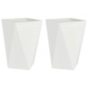 Jardinière 2 pcs Blanc 50 x 50 x 75 cm Acier 554508554508