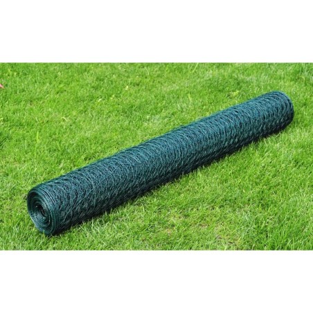 Grillage à poule avec revêtement en PVC 25x0,75 m vert 554515554515