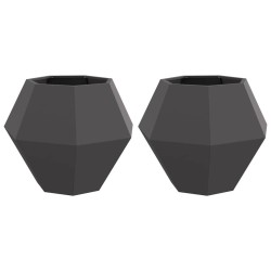 Jardinière 2 pcs Noir 75 x 75 x 60 cm Acier 554529554529