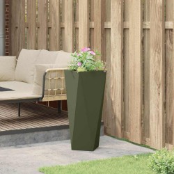 Jardinière Vert olive 30 x 30 x 75 cm Acier 554534554534