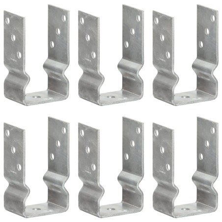 Piquets de clôture 6 pcs Argenté 8x6x15 cm Acier galvanisé 554539554539