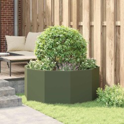 Jardinière Vert olive 120 x 120 x 50 cm Acier 554541554541