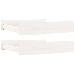  Tiroirs de lit 2 pcs blanc Bois de pin massif 