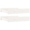  Tiroirs de lit 2 pcs blanc Bois de pin massif 