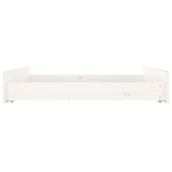  Tiroirs de lit 2 pcs blanc Bois de pin massif 
