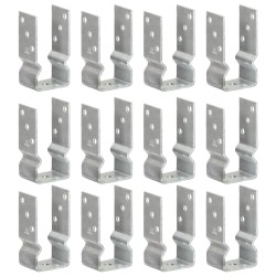 Piquets de clôture 12 pcs Argenté 7x6x15 cm Acier galvanisé 554549554549