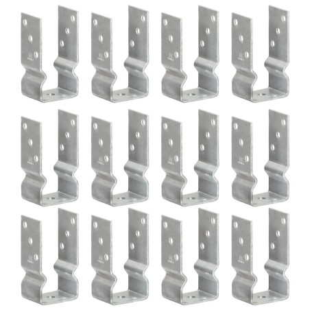 Piquets de clôture 12 pcs Argenté 7x6x15 cm Acier galvanisé 554549554549