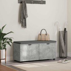 Banc d'entrée avec coussin Gris Béton 100 x 38 x 46 cm 554557554557