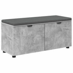 Banc d'entrée avec coussin Gris Béton 100 x 38 x 46 cm 554557554557