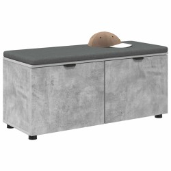 Banc d'entrée avec coussin Gris Béton 100 x 38 x 46 cm 554557554557