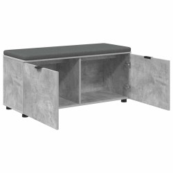 Banc d'entrée avec coussin Gris Béton 100 x 38 x 46 cm 554557554557