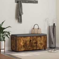 Banc d'entrée avec coussin Chêne Fumé 100 x 38 x 46 cm 554558554558
