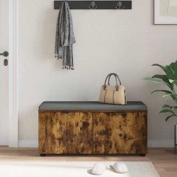 Banc d'entrée avec coussin Chêne Fumé 100 x 38 x 46 cm 554558554558