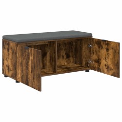 Banc d'entrée avec coussin Chêne Fumé 100 x 38 x 46 cm 554558554558