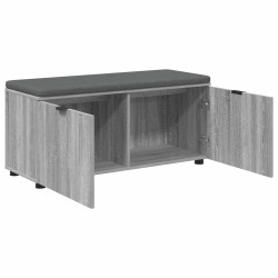 Banc d'entrée avec coussin Gris Sonoma 100 x 38 x 46 cm 554559554559