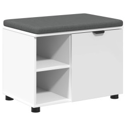 Banc d'entrée Blanc 60 x 38 x 46 cm Bois Ingénierie et Tissu 554562554562
