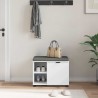 Banc d'entrée Blanc 60 x 38 x 46 cm Bois Ingénierie et Tissu 554562554562