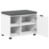 Banc d'entrée Blanc 60 x 38 x 46 cm Bois Ingénierie et Tissu 554562554562