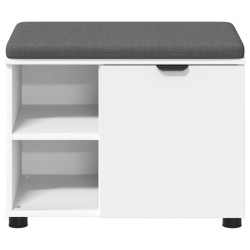 Banc d'entrée Blanc 60 x 38 x 46 cm Bois Ingénierie et Tissu 554562554562