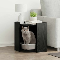 Enceinte pour bac à litière pour chat Chêne noir 554564554564