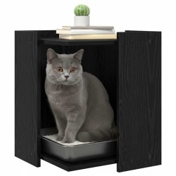 Enceinte pour bac à litière pour chat Chêne noir 554564554564
