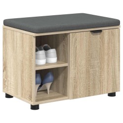 Banc d'entrée avec coussin Chêne Sonoma 60 x 38 x 46 cm 554565554565