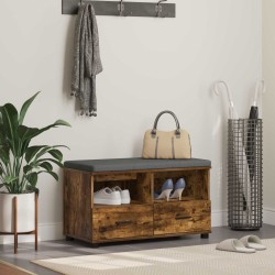 Banc d'entrée avec coussin Chêne Fumé 80 x 38 x 46 cm 554566554566