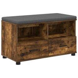 Banc d'entrée avec coussin Chêne Fumé 80 x 38 x 46 cm 554566554566