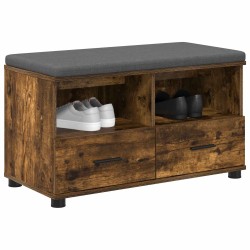 Banc d'entrée avec coussin Chêne Fumé 80 x 38 x 46 cm 554566554566