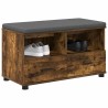 Banc d'entrée avec coussin Chêne Fumé 80 x 38 x 46 cm 554566554566