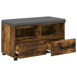 Banc d'entrée avec coussin Chêne Fumé 80 x 38 x 46 cm 554566554566