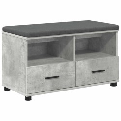 Banc d'entrée avec coussin Gris Béton 80 x 38 x 46 cm 554567554567