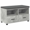 Banc d'entrée avec coussin Gris Béton 80 x 38 x 46 cm 554567554567