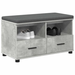 Banc d'entrée avec coussin Gris Béton 80 x 38 x 46 cm 554567554567